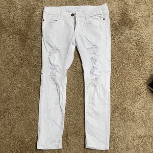 White Distressed Skinny Jeans
